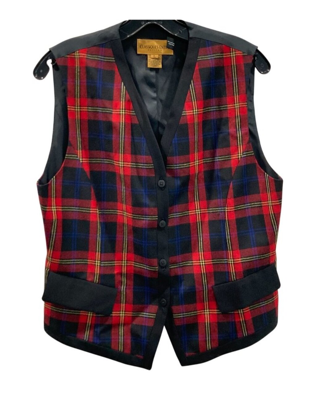 Classiques Entier Tartan Wool Vest PL Red Quiet Luxury Country Cabincore Layers